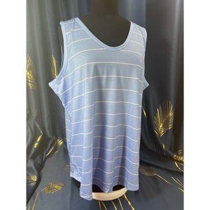 NWOT UNBRANDED WOMEN'S TANK TOP SIZE 2XL BLUE WITH WHITE STRIPE